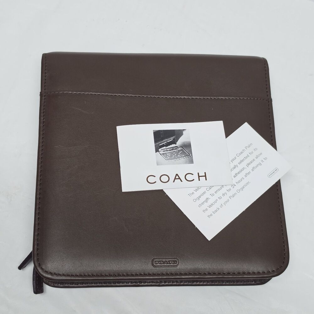 Vintage Coach Mini Bi Fold Portfolio Office Organizer Brown Genuine Leather